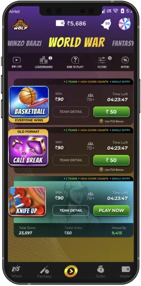 World War listing tab